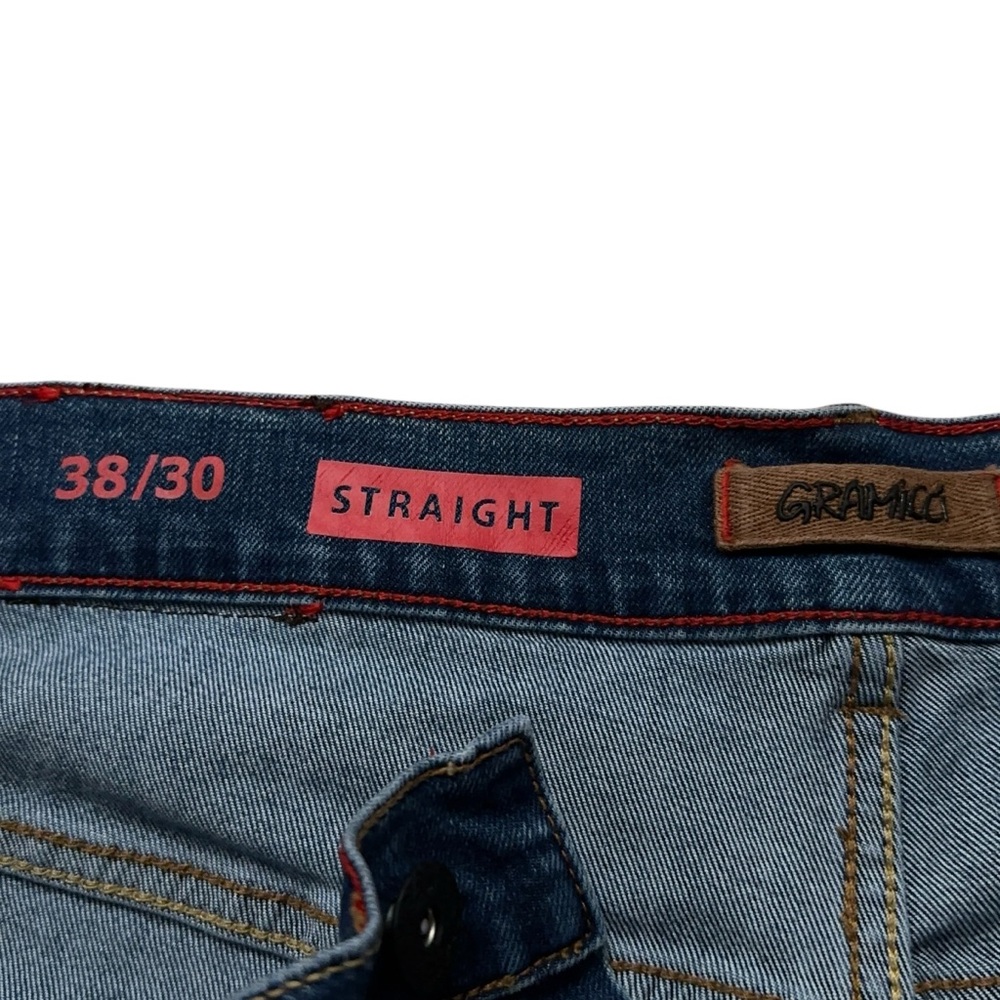 Gramicci Jeans Mens Size 38x30 Denim 5-Pockets Stretch Straight Leg Blue - Picture 5 of 7
